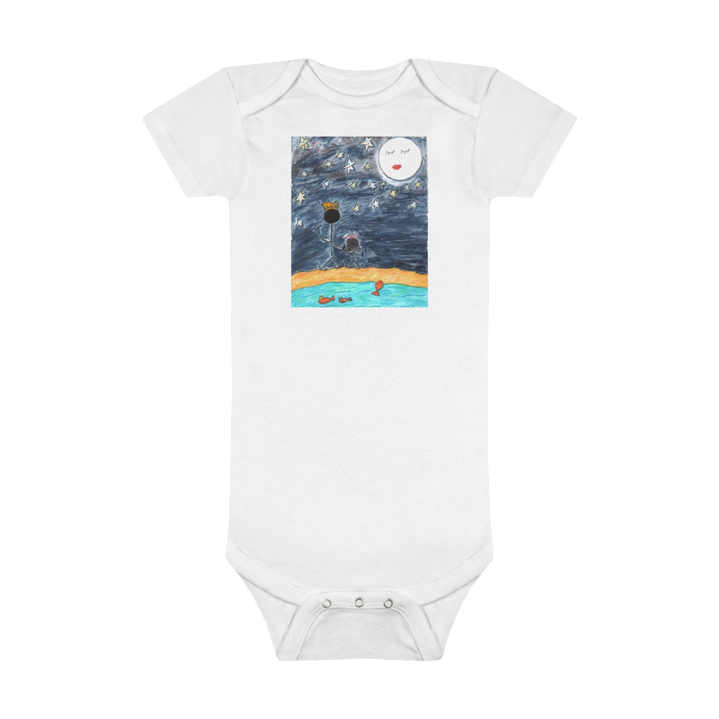 Baby Onesie - Sorel Kairé Collection Original Artwork, 100% Cotton, Lap Shoulder, Snap Closure