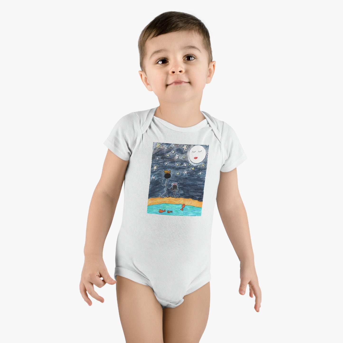 Baby Onesie - Sorel Kairé Collection Original Artwork, 100% Cotton, Lap Shoulder, Snap Closure