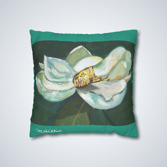 Magnolia Square Poly Canvas Pillow Case