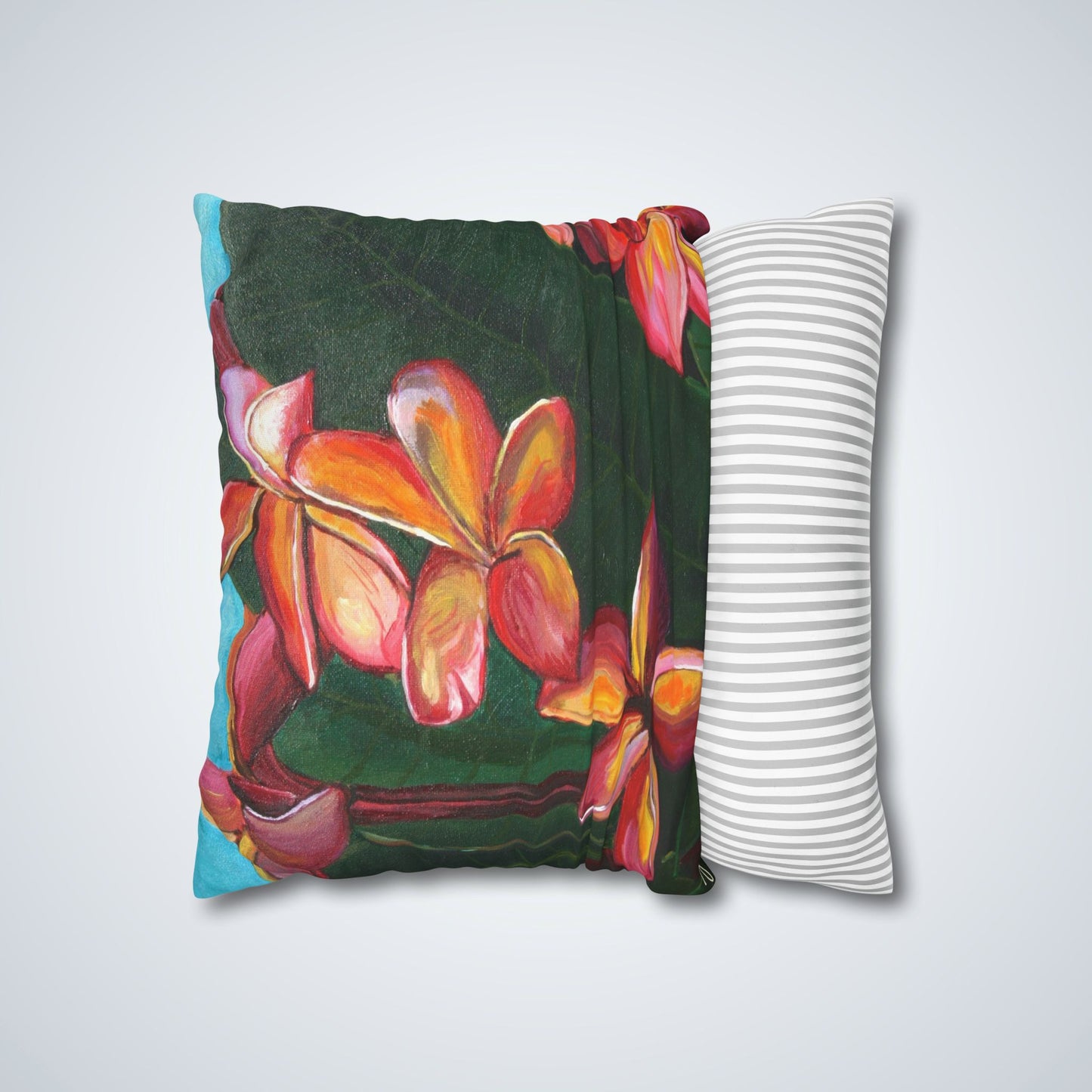 Plumeria Square Poly Canvas Pillowcase