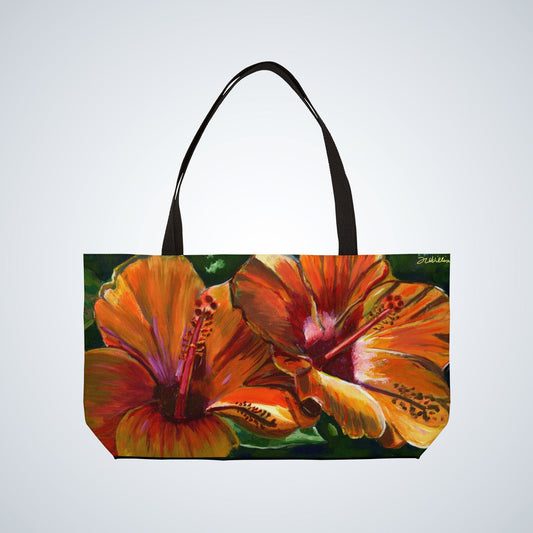 Hibiscus Weekender Tote Bags