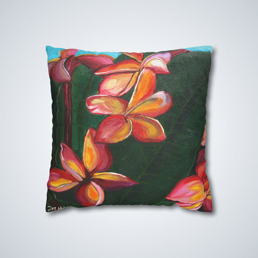 Plumeria Square Poly Canvas Pillowcase