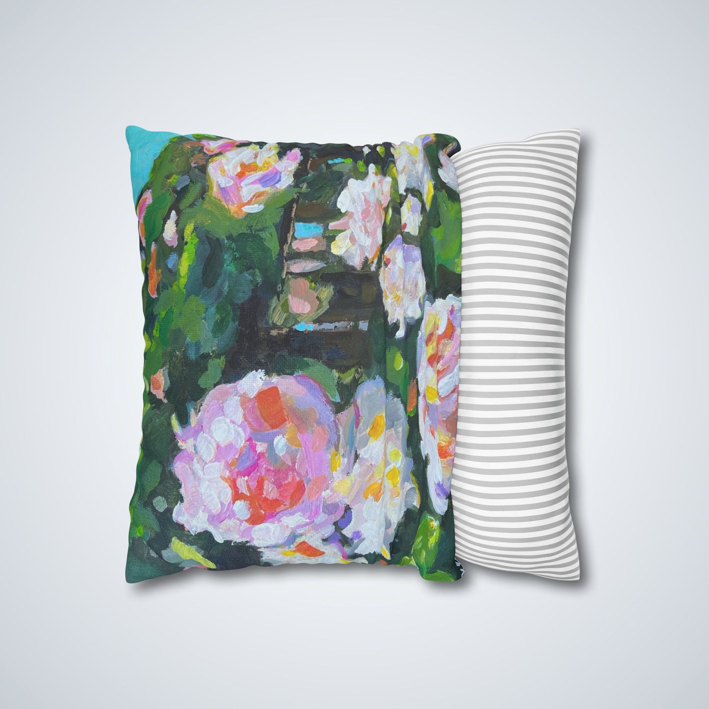 Seville Rose Square Poly Canvas Pillowcase